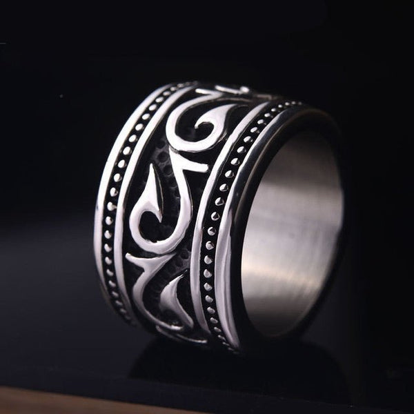 Body Temperature Sense Titanium Steel Ring Viking Letter Smart