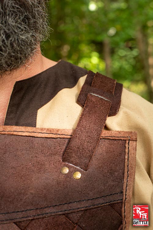 Viking Armor (Brown) - Norse Leather Lamellar Cuirass - Adjustable