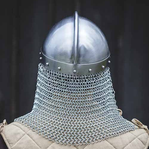 Steel Viking Raven Helmet with Chainmail | Battle-Ready Armor