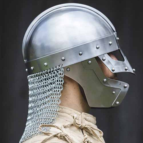 Steel Viking Raven Helmet with Chainmail | Battle-Ready Armor