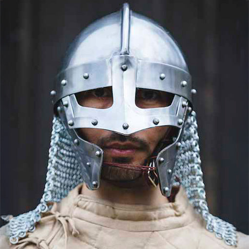 Steel Viking Raven Helmet with Chainmail | Battle-Ready Armor