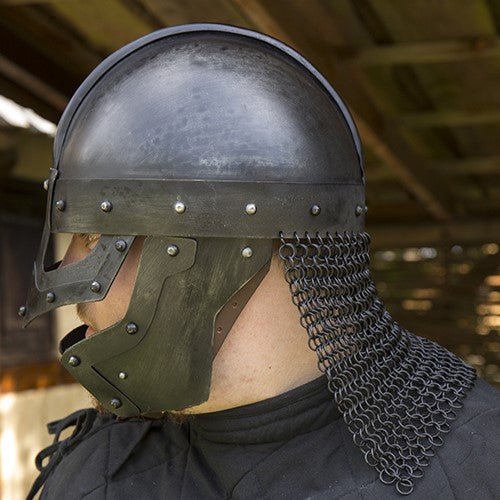 Steel Viking Raven Helmet with Chainmail | Battle-Ready Armor