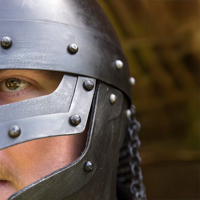 Steel Viking Raven Helmet with Chainmail | Battle-Ready Armor