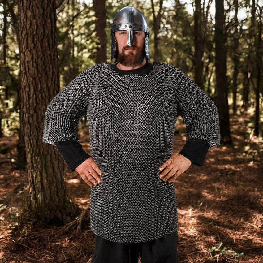 Steel Half Sleeve Butted Chainmail Shirt | Medieval Armor