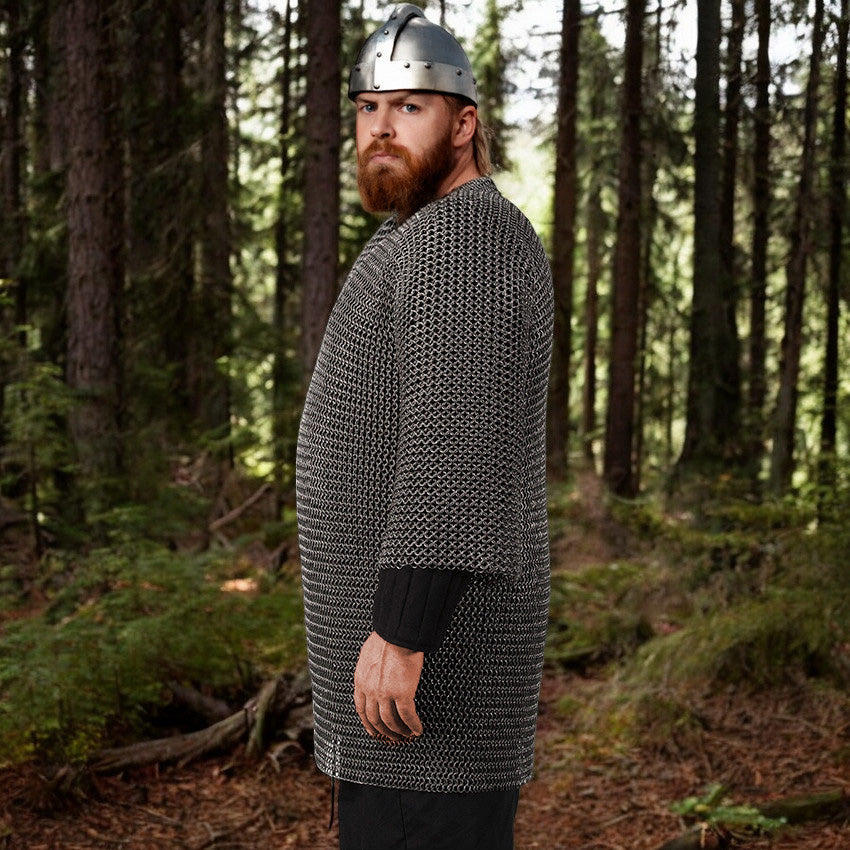 Steel Half Sleeve Butted Chainmail Shirt | Medieval Armor