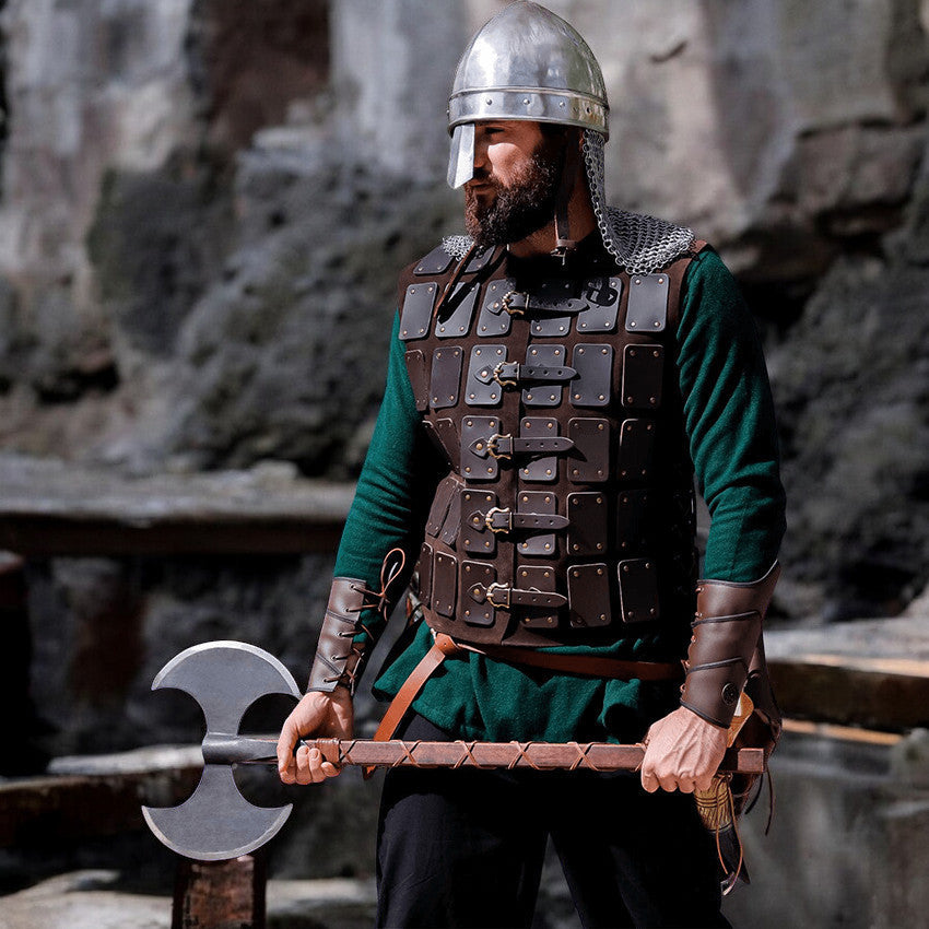 Brown Leather Viking Brigandine Armor | Tyr Warrior Collection