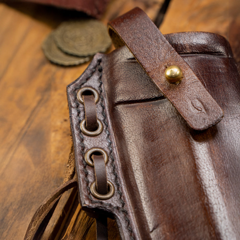 Genuine Leather Knife Scabbard in Brown or Black