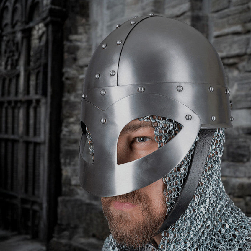 Steel Viking Face Guard Helmet | Medieval Combat Gear