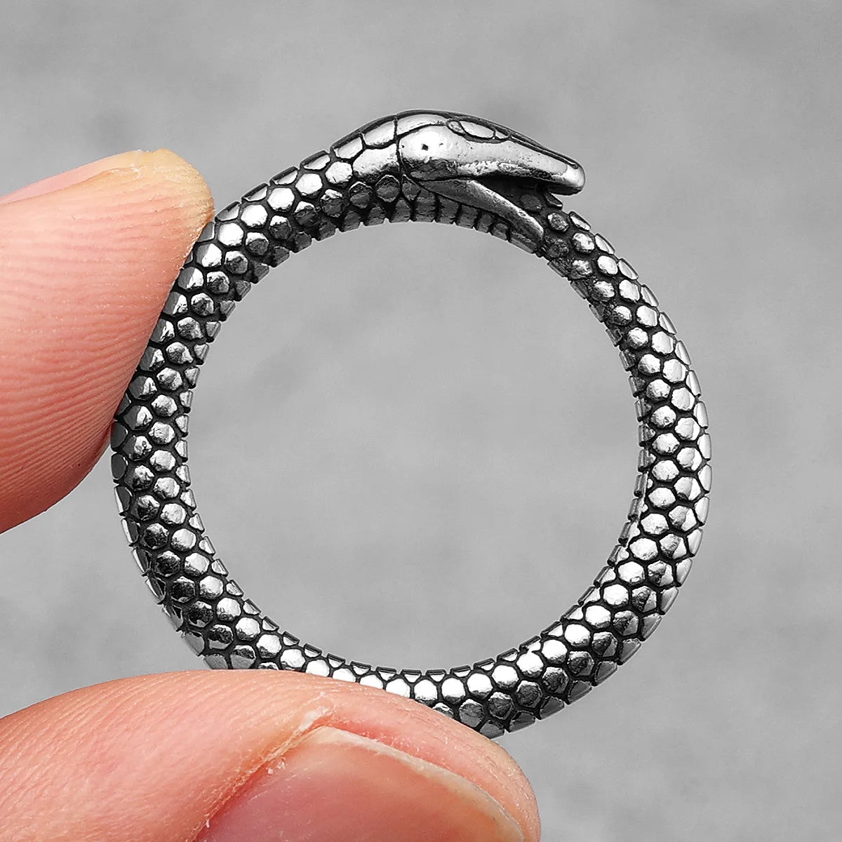 Viking Dragon Ring of Jormungandr World-Serpent in Ouroboros