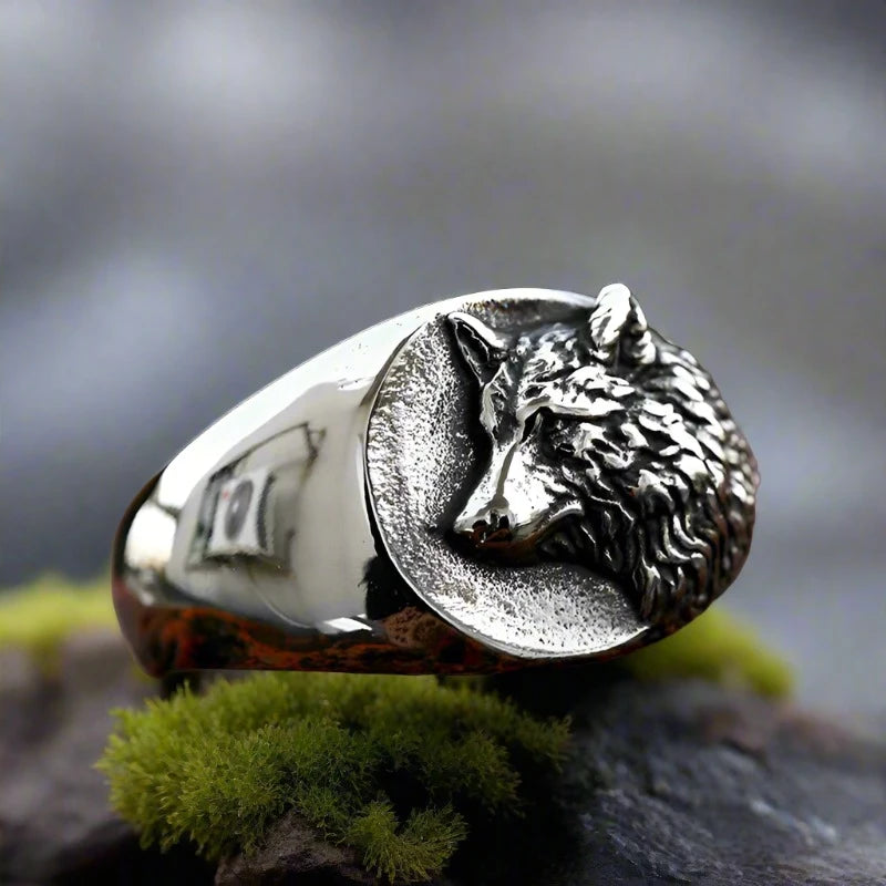 925 stainless steel wolf Ring deals