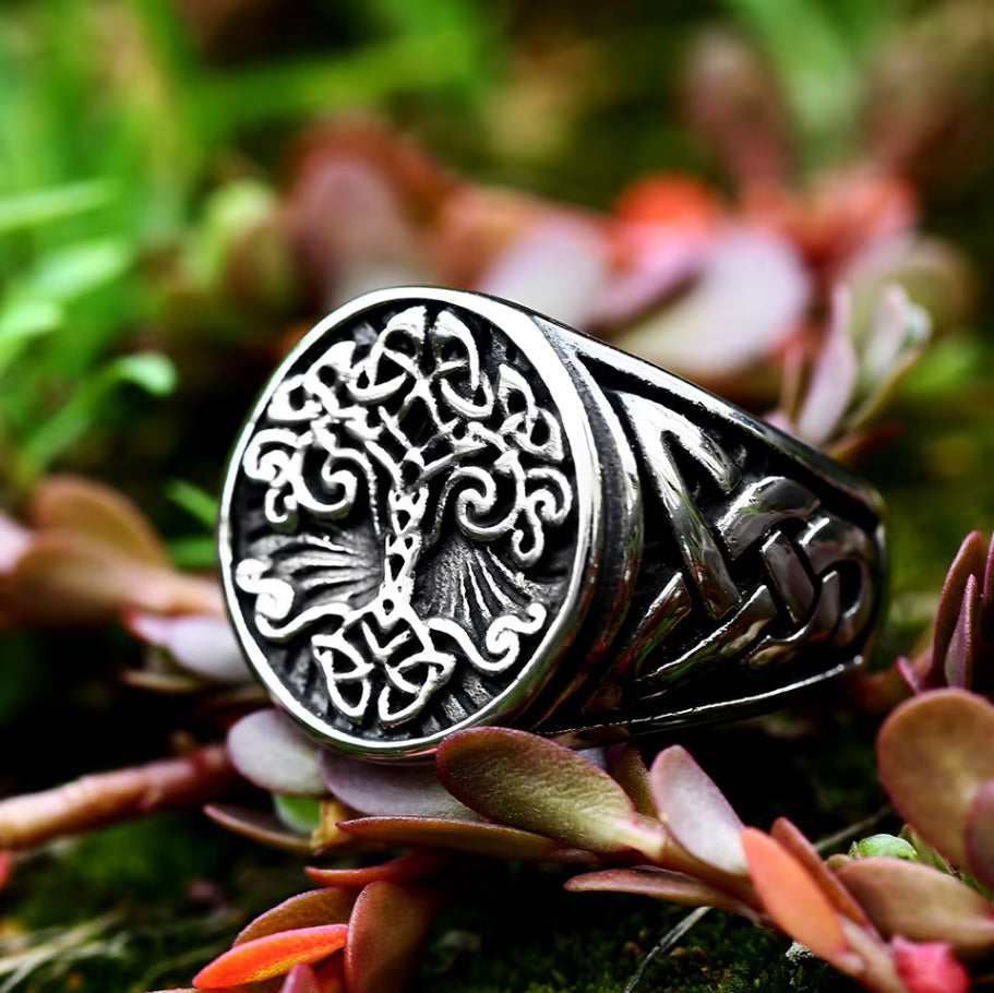 Tree of Life Knotwork Viking Ring