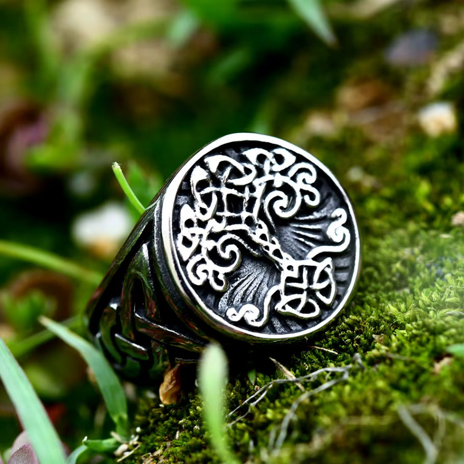 Tree of Life Knotwork Viking Ring