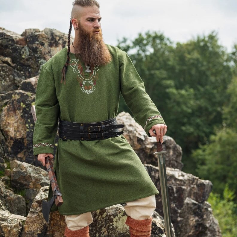 Viking Tunic Bjorn the Pathfinder Natural Cotton . Available in