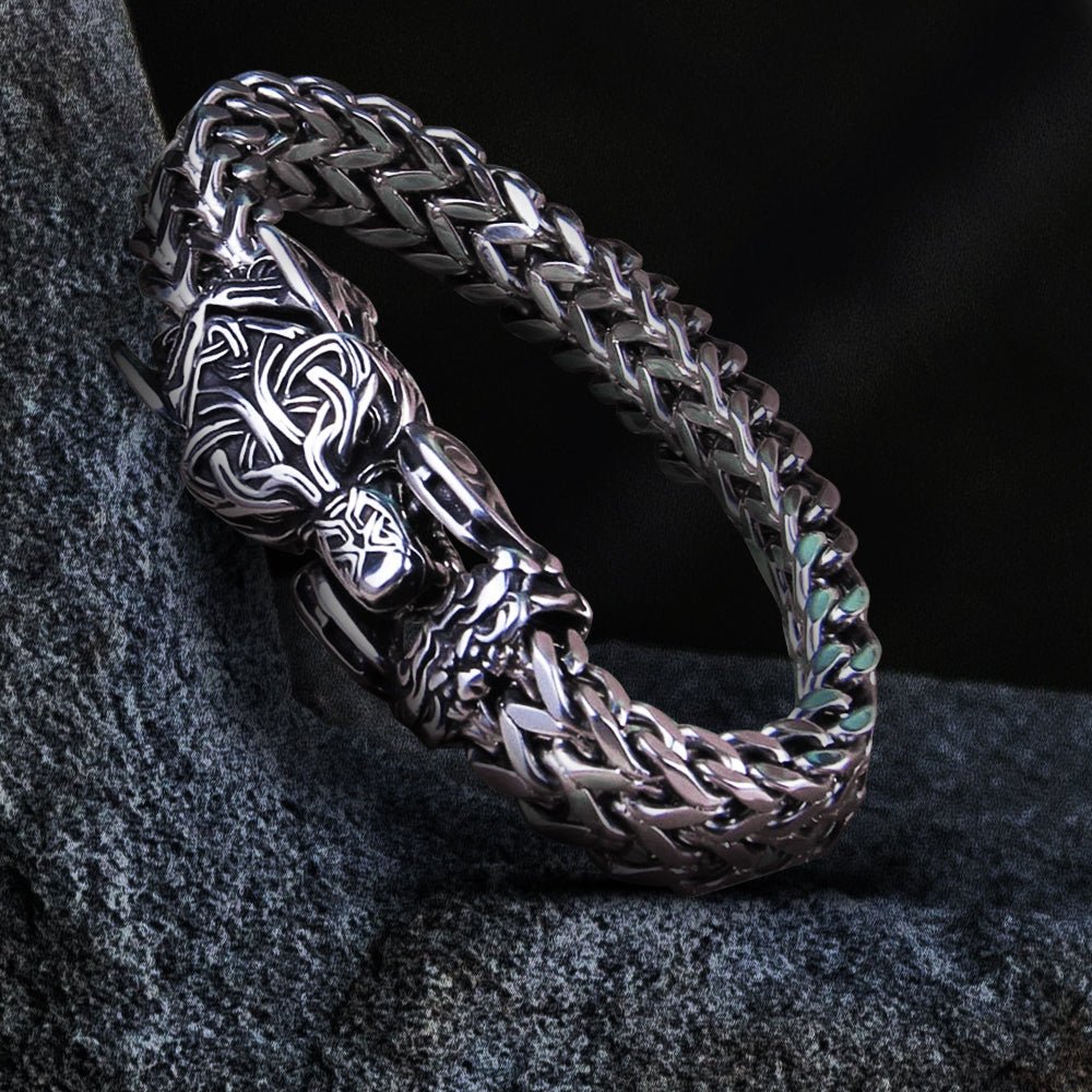 Viking Wolf Bracelet Fenrir Wolf Head Arm Ring With Celtic Knot Viking  Torque, Silver Torc / Cuff, Norse Mythology, Viking Jewelry - Etsy