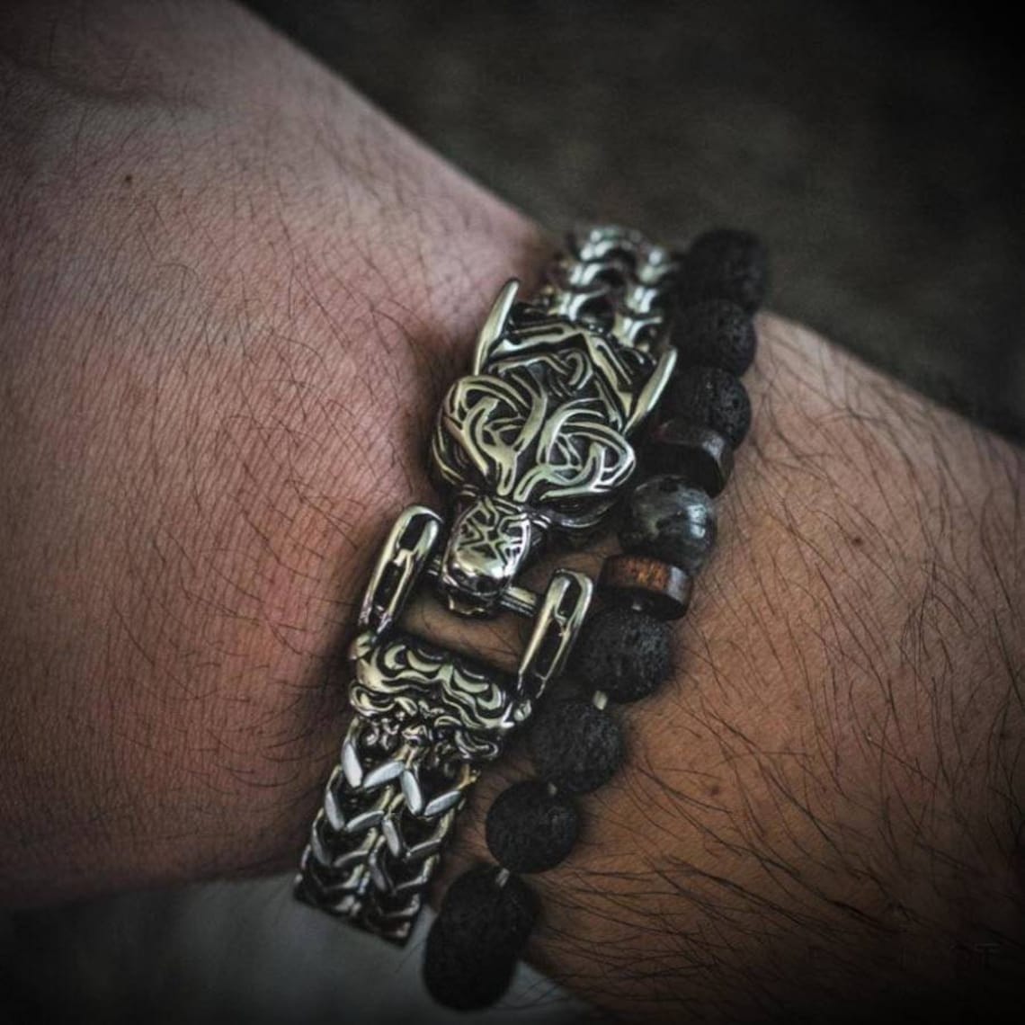 Buy VikingsBrand Viking Norse Wolf Head Fenrir Arm Ring Bangle Bracelet at  Amazon.in