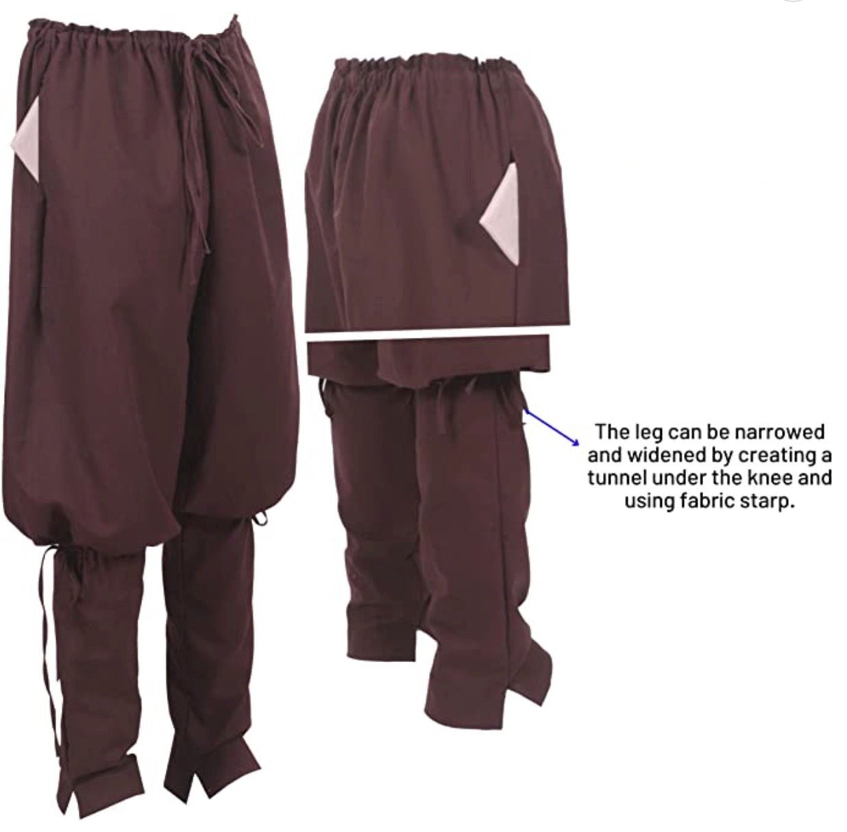 Viking Linen Trousers sigurd, Viking Men Pants With Lacing, Viking