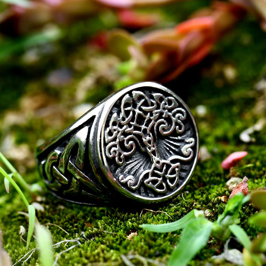 Tree of Life Knotwork Viking Ring