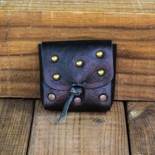 Leather Viking Dice Pouch | Brass Studs | Traditional Game Set