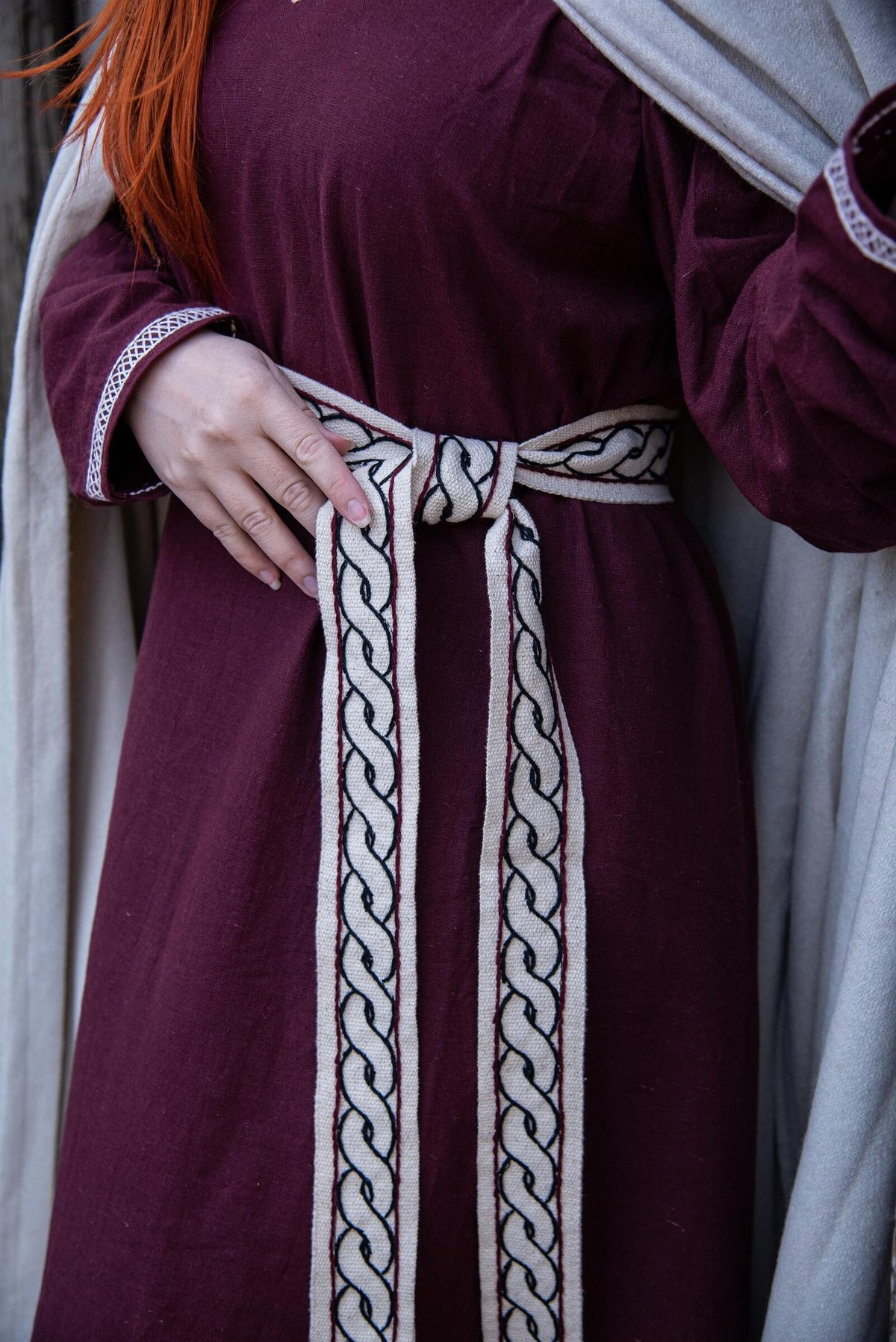 Viking Tie Belt for Ladies Dresses | Woven Design Natural Color