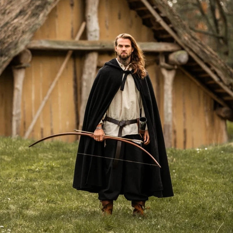 Long Hooded Viking Cloak | Wool Blend