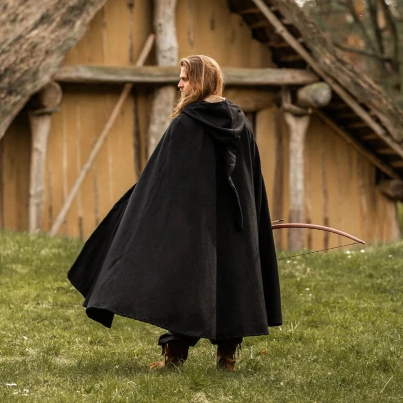 Long Hooded Viking Cloak | Wool Blend