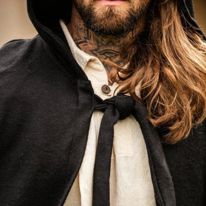 Long Hooded Viking Cloak | Wool Blend