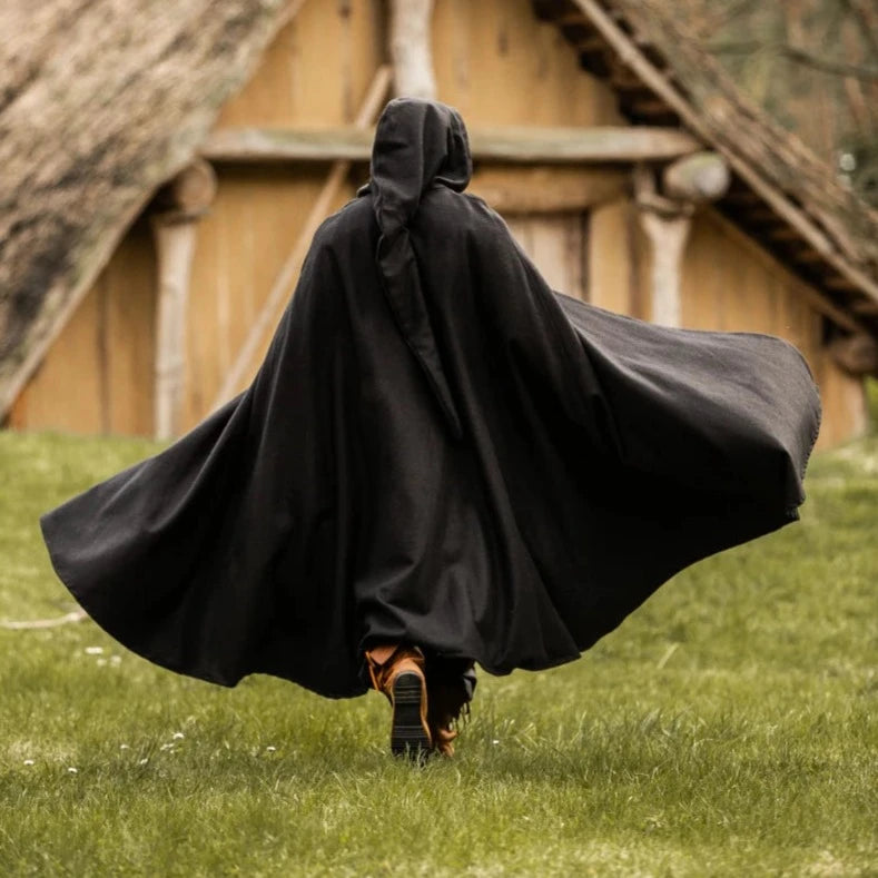 Long Hooded Viking Cloak | Wool Blend