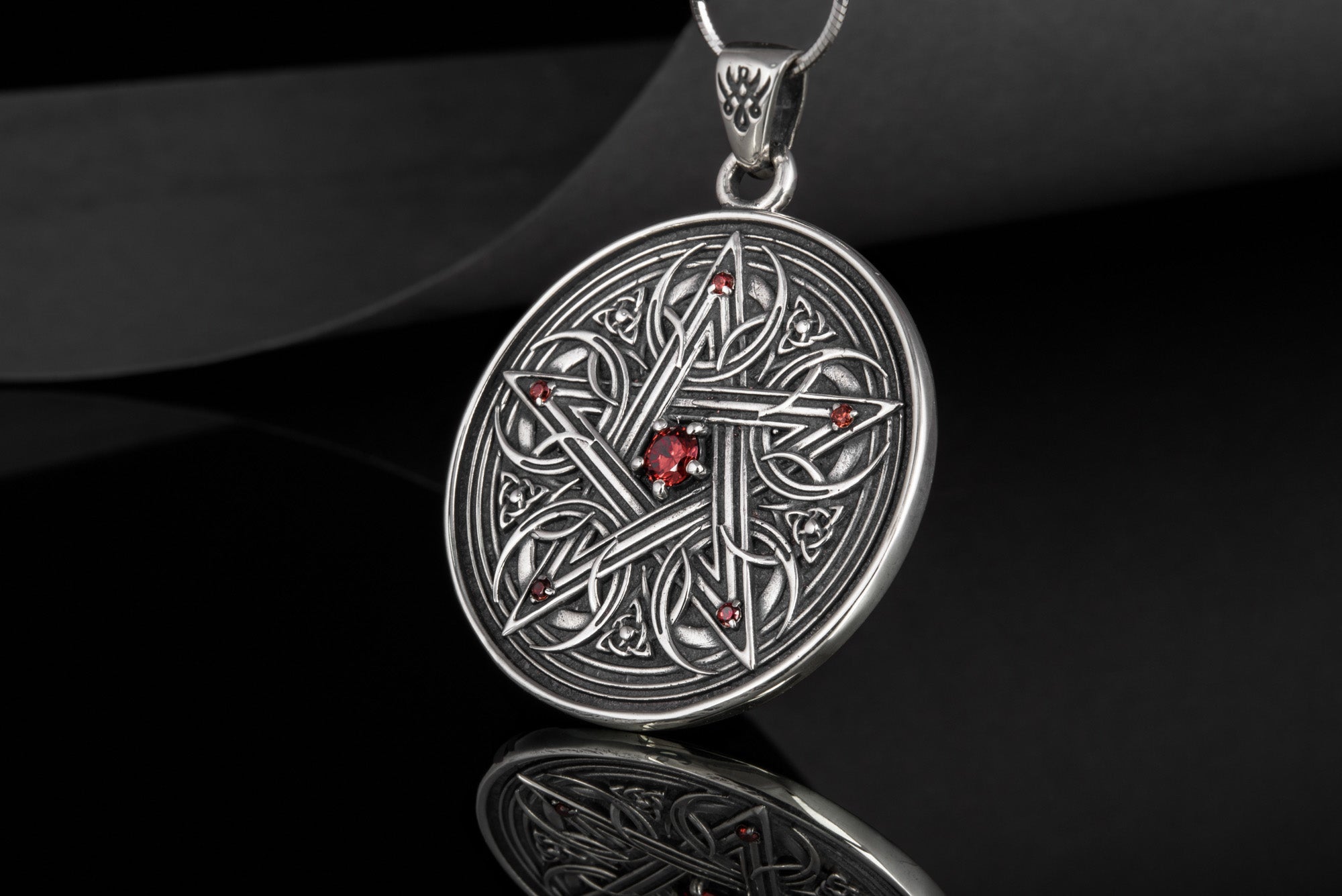 New online Handmade pentagram medallion necklace