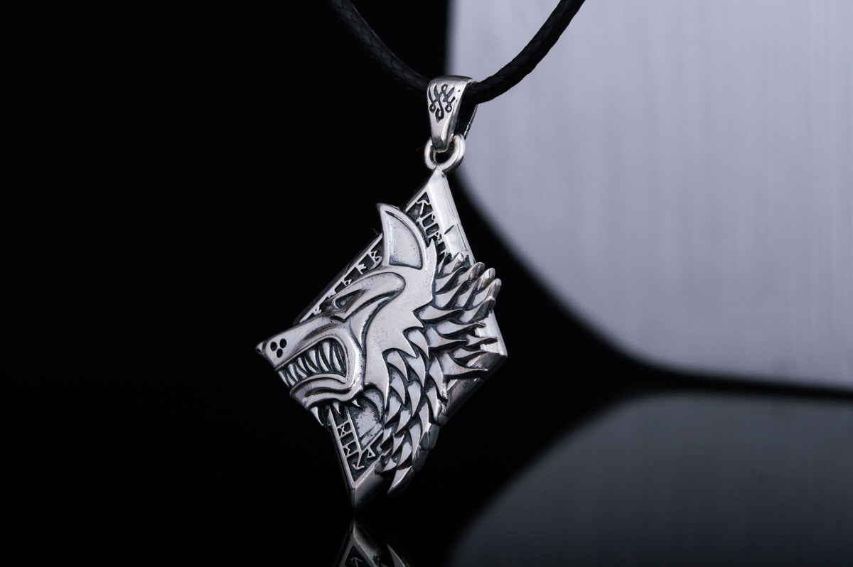 Handmade Viking Wolf Pendant | Sterling Silver, Gold, or Platinum