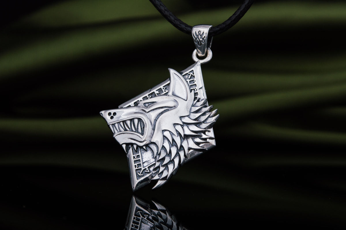Handmade Viking Wolf Pendant | Sterling Silver, Gold, or Platinum